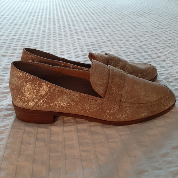 LUCKY BRAND Metallic Leather Loafers Size 10, Never Worn - Picture 6 of 9